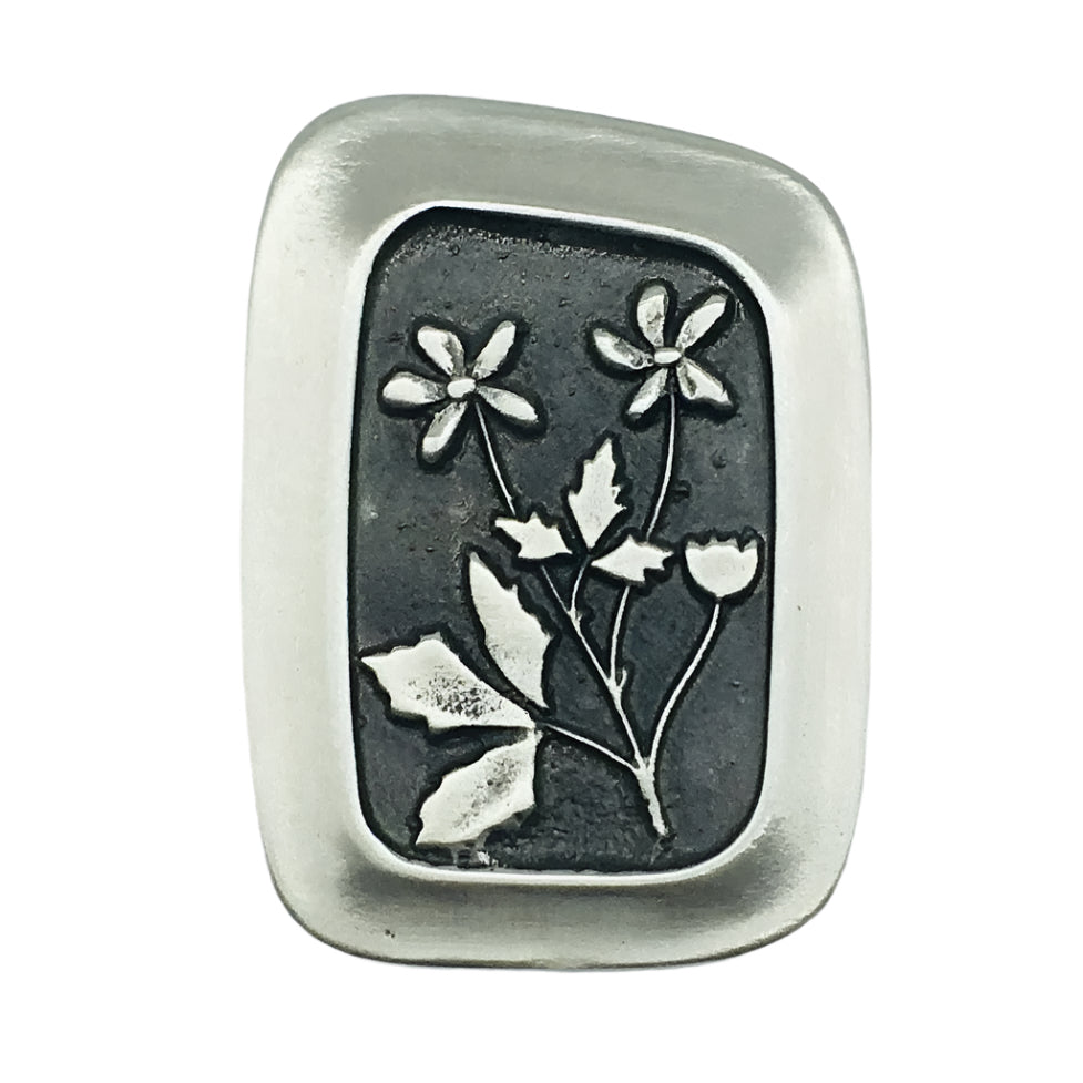 Swedish Pewter Province Flower Pin - Norbotten Arctic Raspberry