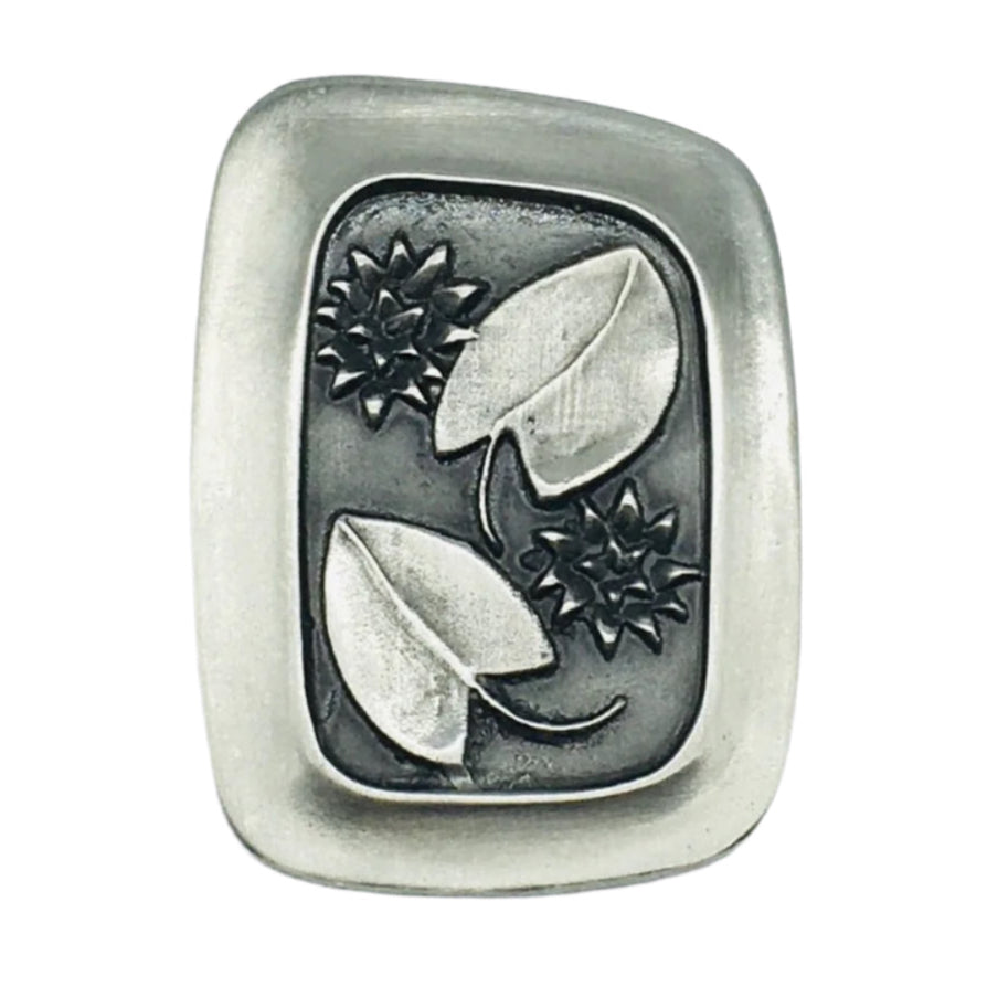 Swedish Pewter Province Flower Pin - Södermanland Water Lily