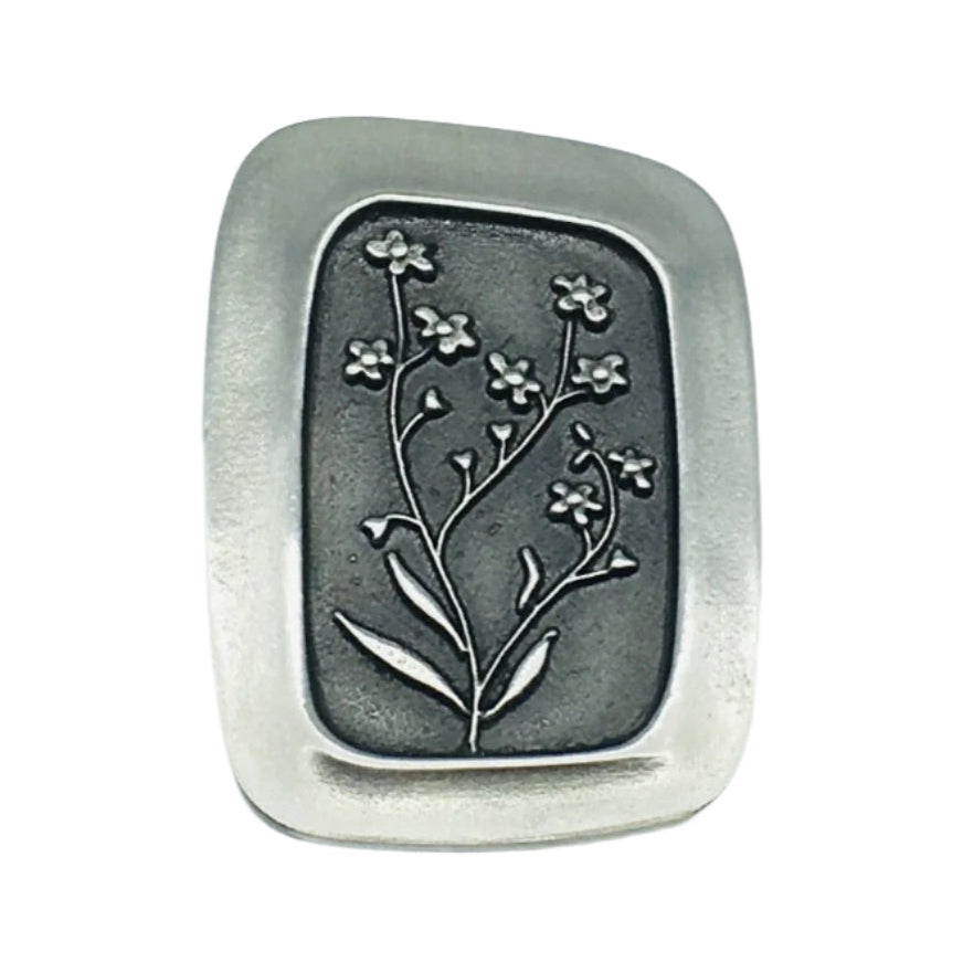 Swedish Pewter Province Flower Pin - Dalsland Forget me not