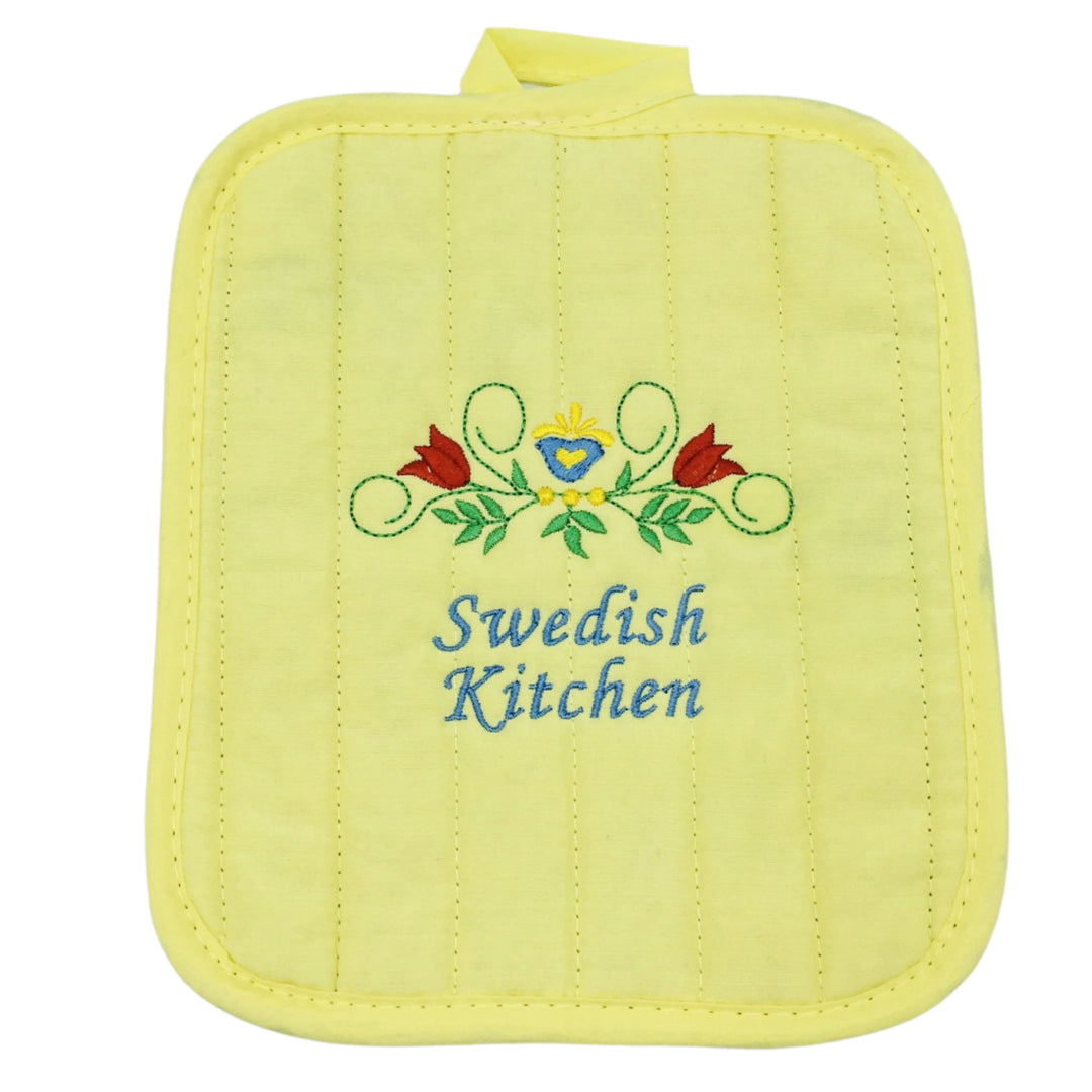 Pot holder - Swedish Kitchen on yellow