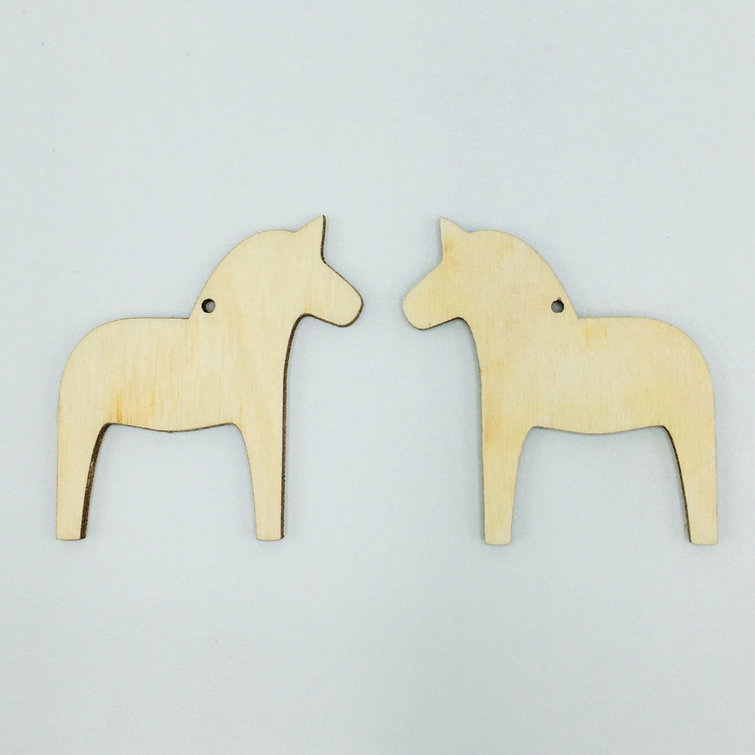 Bag of 12 Wood Dala Horse Ornaments 2"