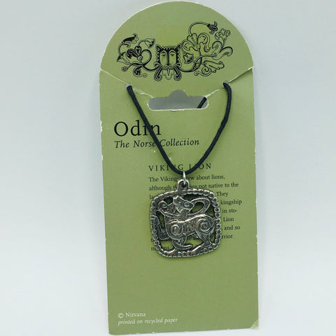 Pewter Nordic Lion Pendant Necklace