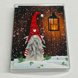 Boxed cards, Gnome in barn with lantern