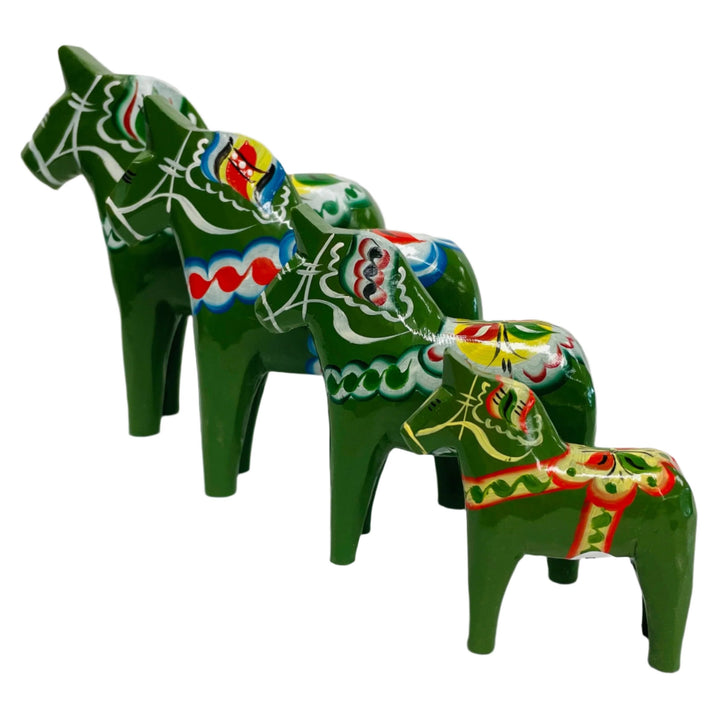 Traditional Green Wooden Dala horse