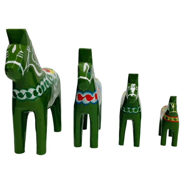 Traditional Green Wooden Dala horse