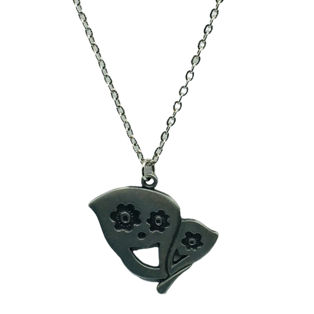 Swedish Pewter Butterfly Pendant Necklace