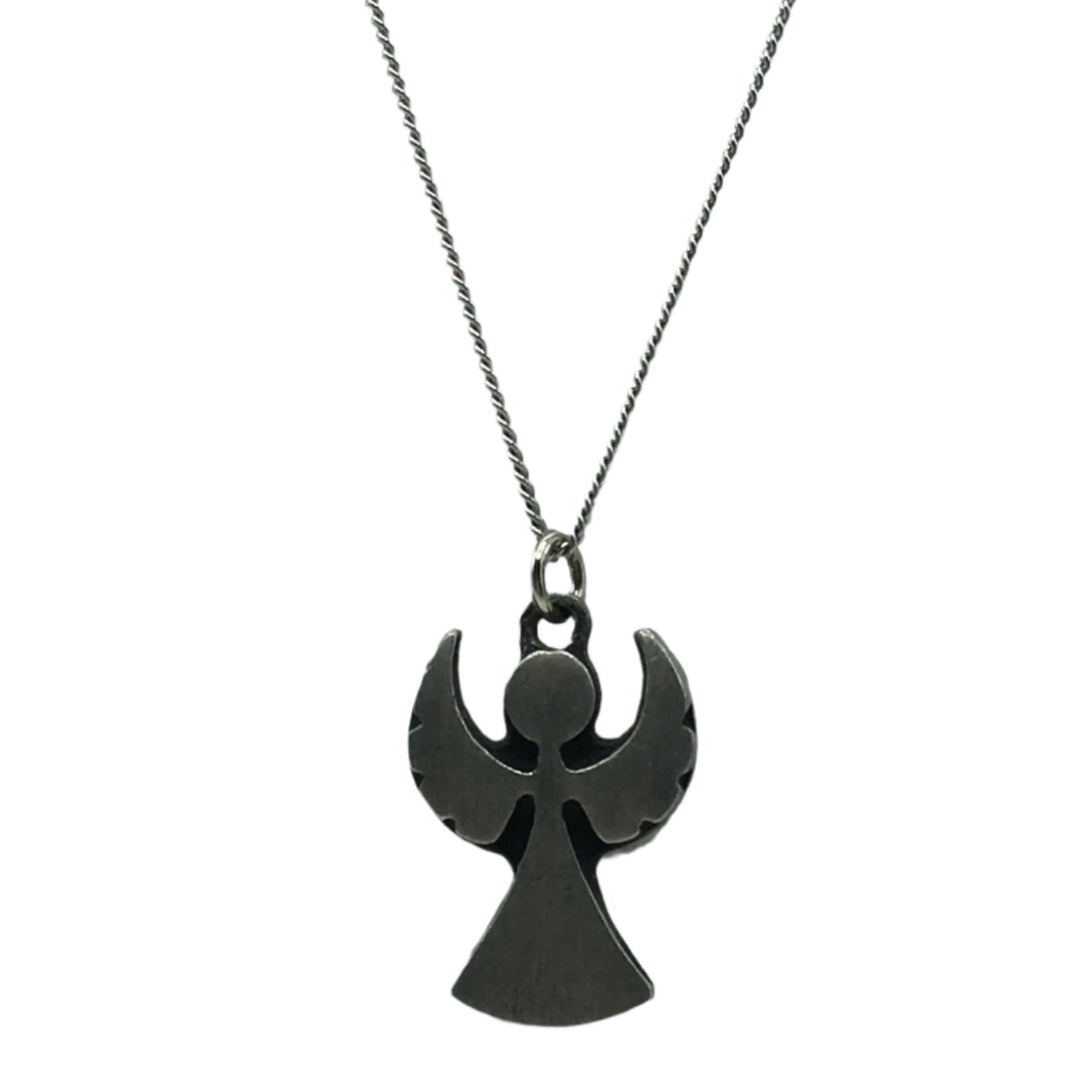 Swedish Pewter Angel Pendant Necklace