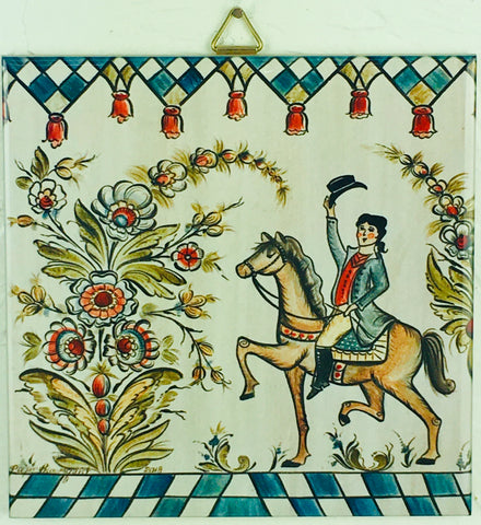 6" Ceramic Tile, Pieper Bloomquist Kurbits Man on Horse