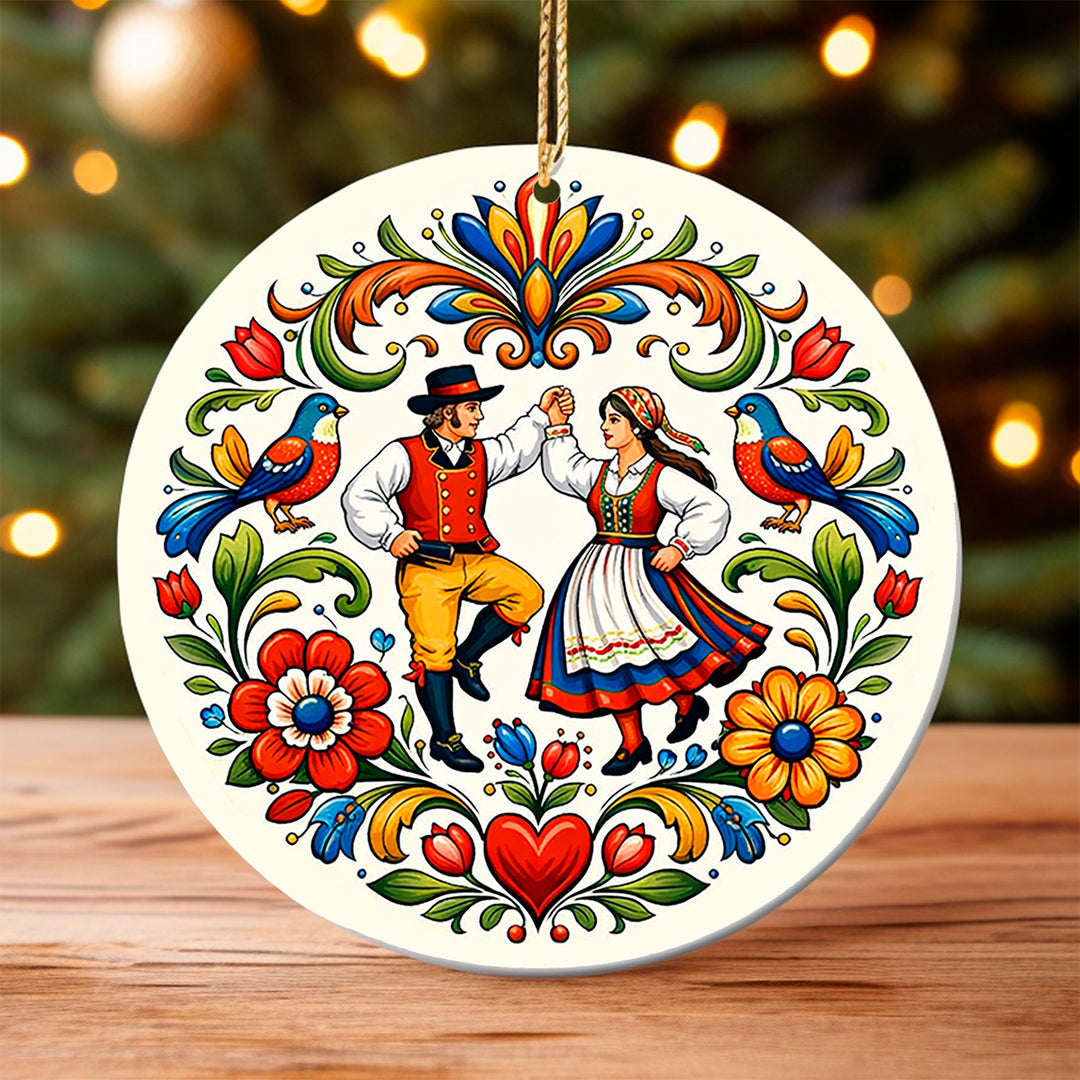 Ceramic Ornament, Dancing Couple
