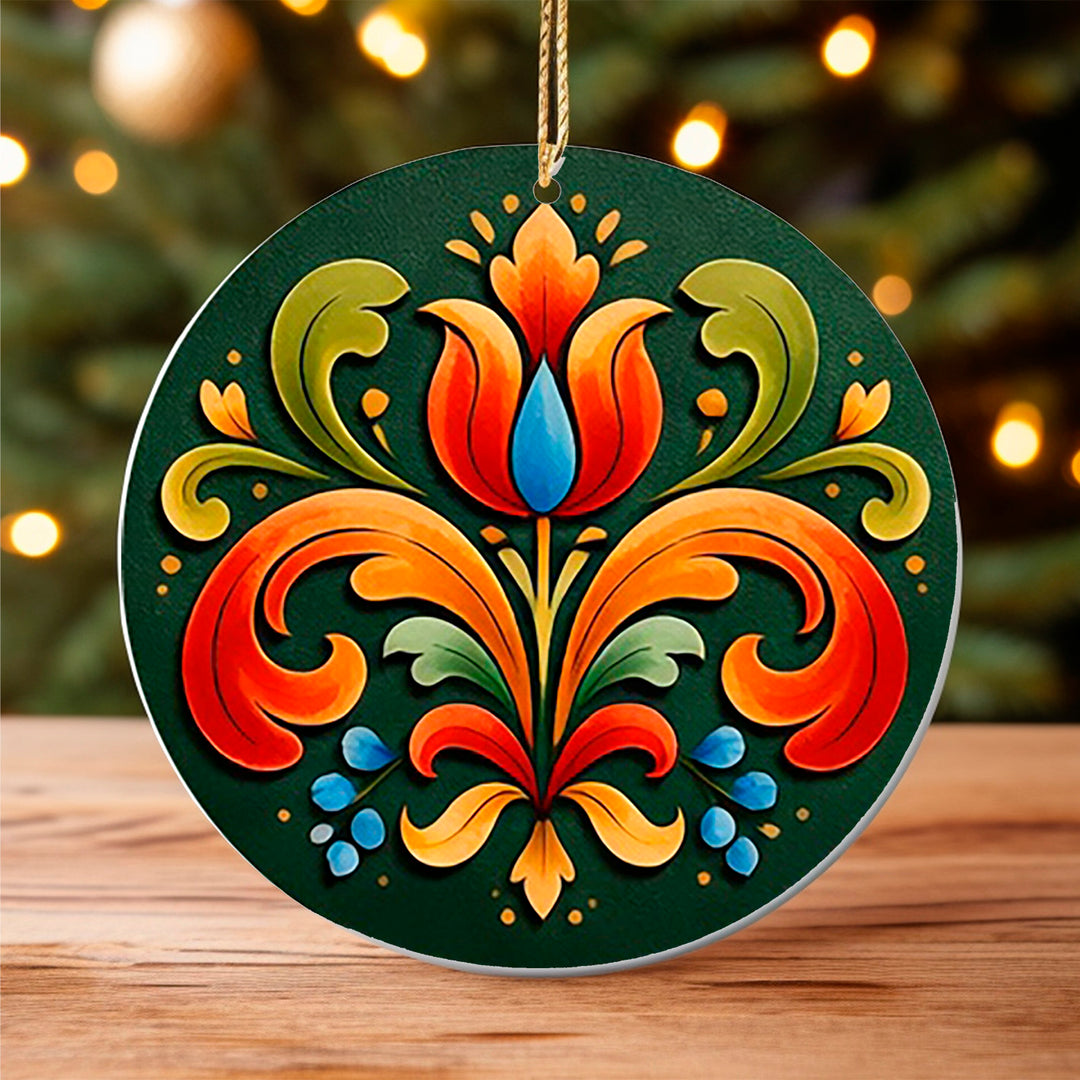 Ceramic Ornament, Rosemaling