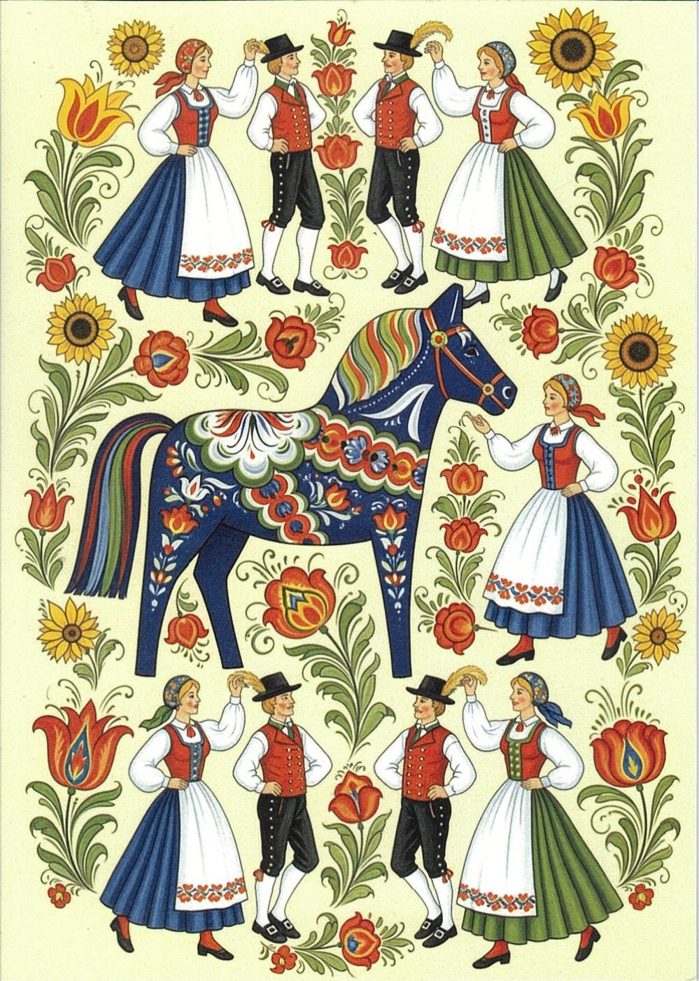 Note Card - Dala horse & Dancers
