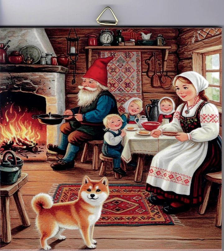 6" Ceramic Tile, Dinner inside the cabin