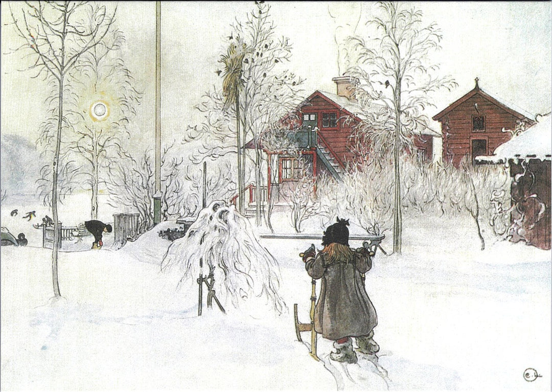 Christmas Cards Carl Larsson Yard & Wash house Pkg of 6