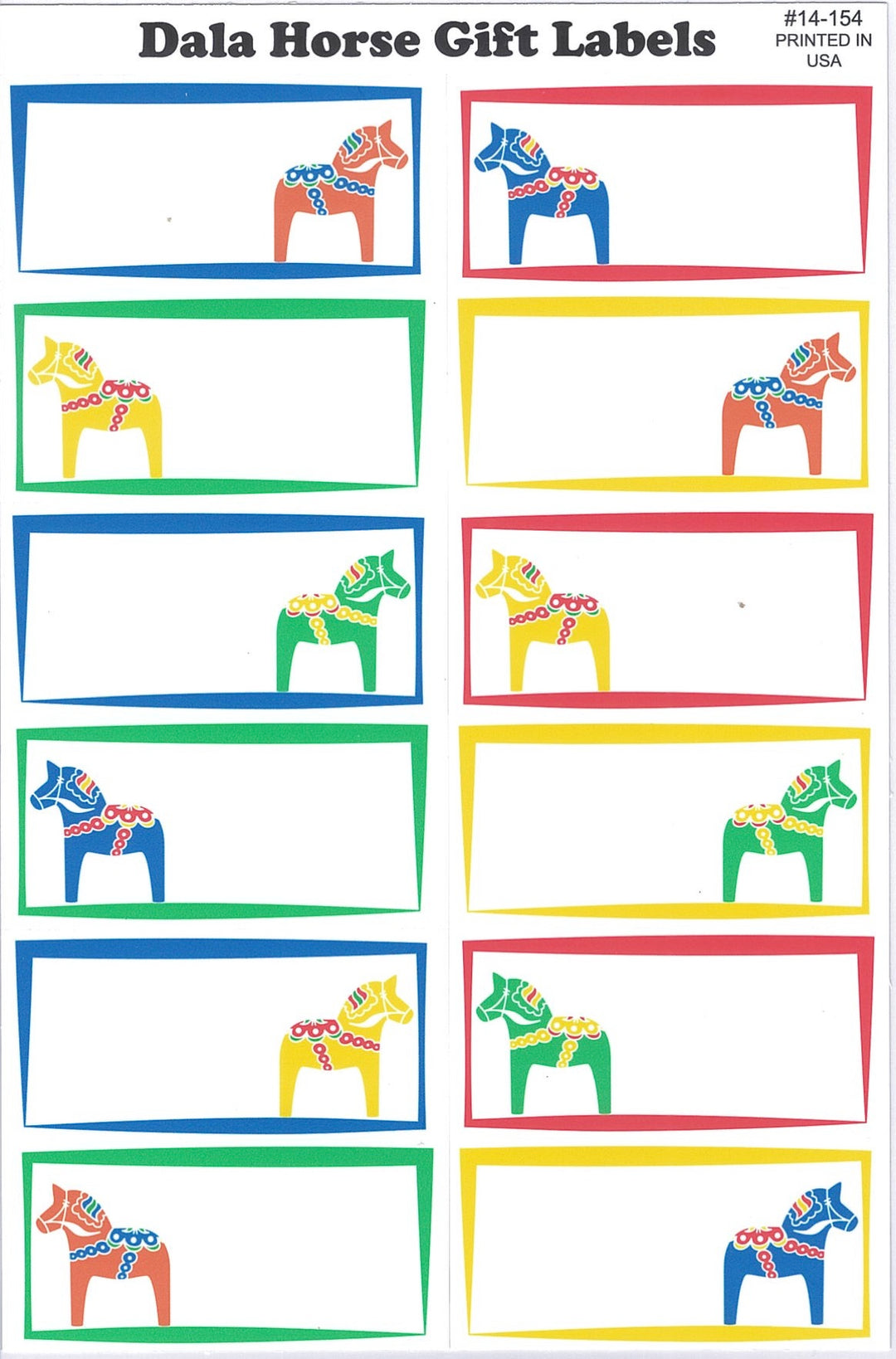 Dala Horse Gift Labels