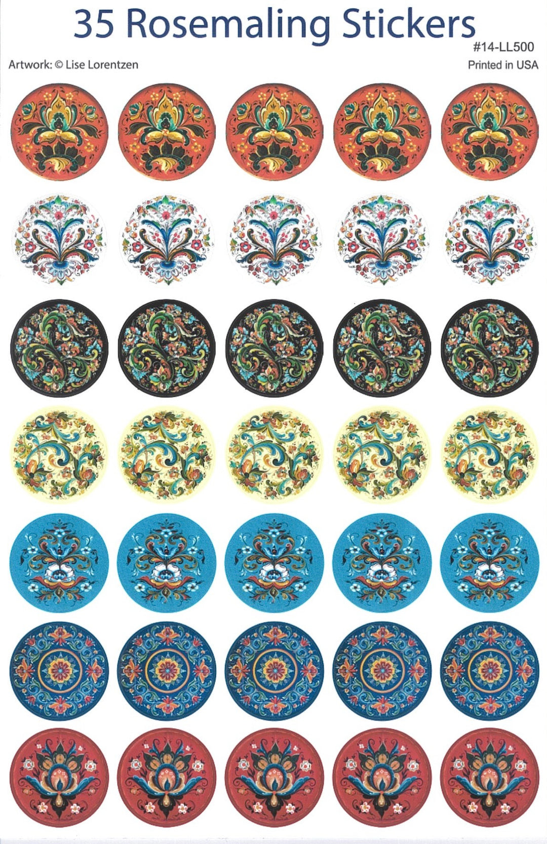 Lise Lorentzen Rosemaling Stickers
