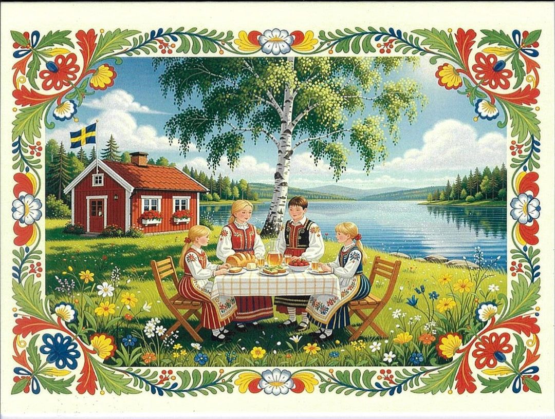 Boxed Note Cards, Swedish family at the lake
