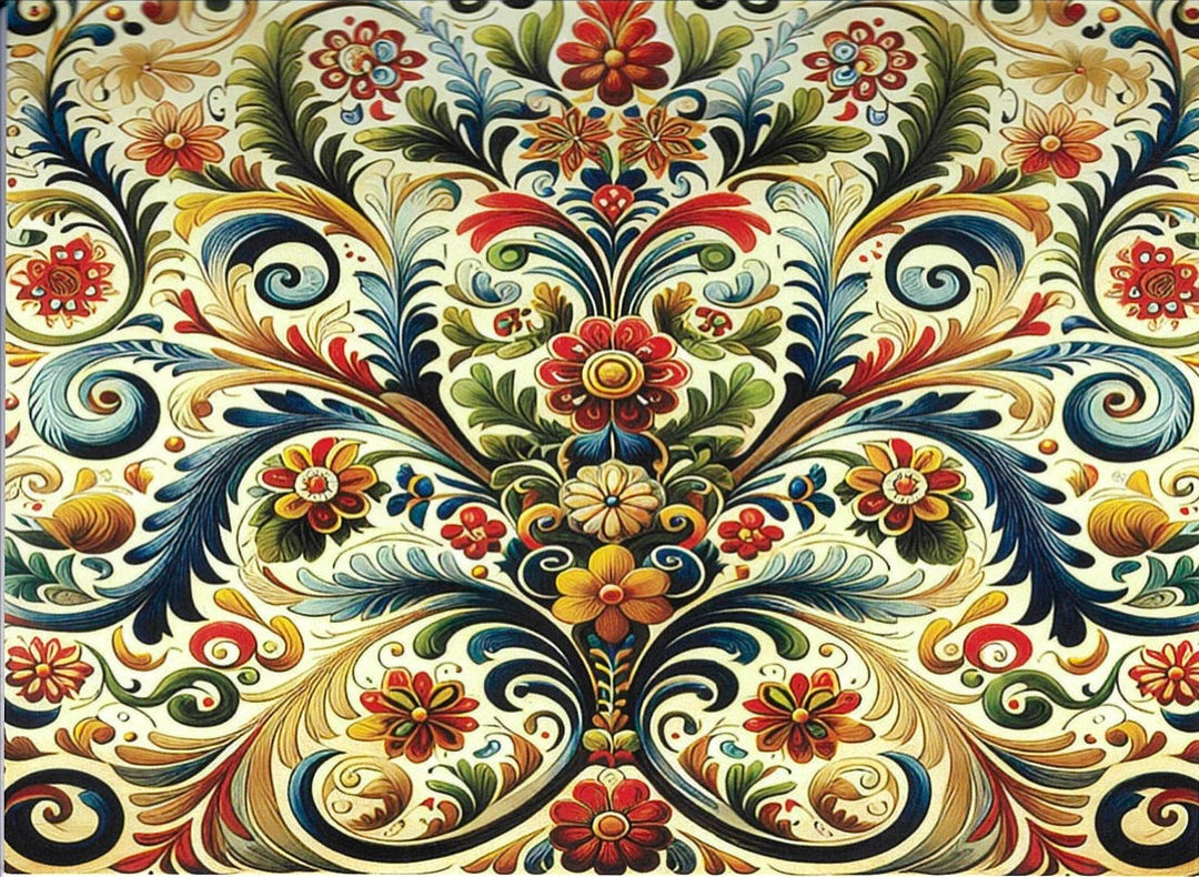 Boxed Note cards, Vintage Rosemaling
