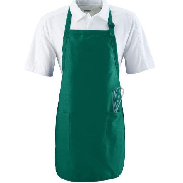 Apron - Embroidered Rosemaling on green