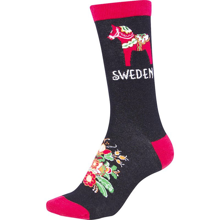 Dala Horse & Kurbits Socks - Black