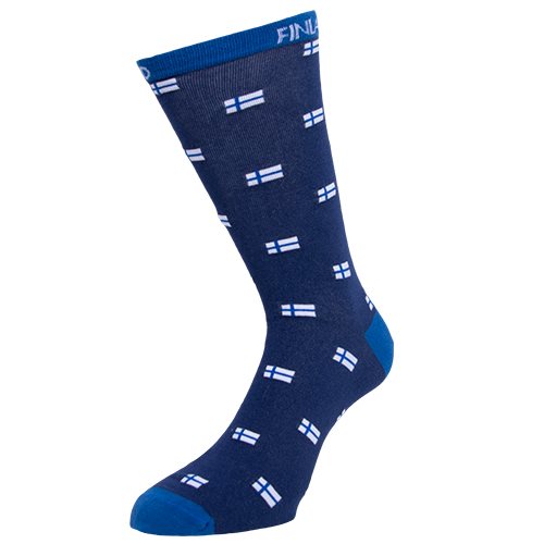 Finland Flags on blue socks