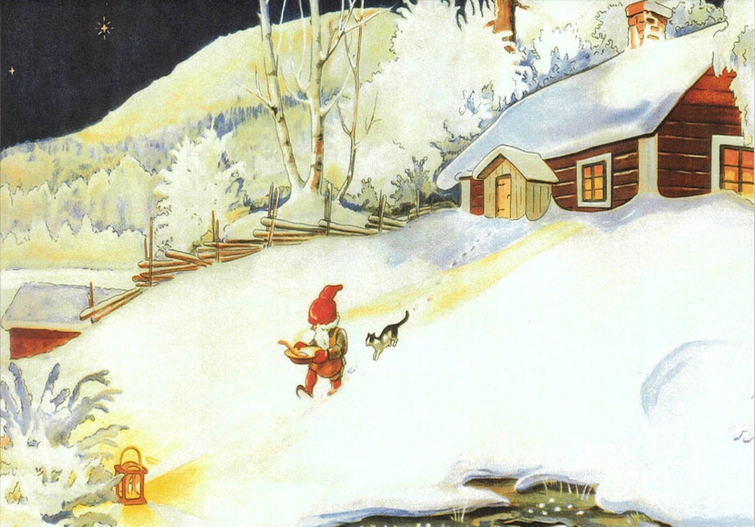 Finnish Christmas Cards Gnome in the Snow Pkg of 6