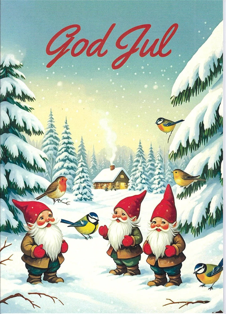 Boxed cards, God Jul gnomes & birds