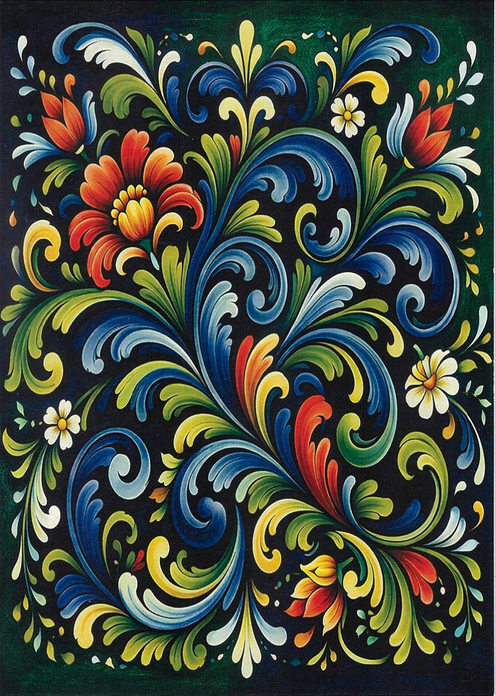 Note Card - Rosemaling