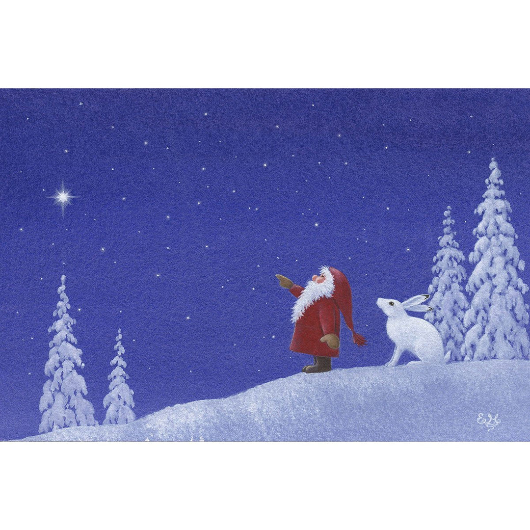 Boxed cards, Eva Melhuish Tomte and bunny with Nisse story