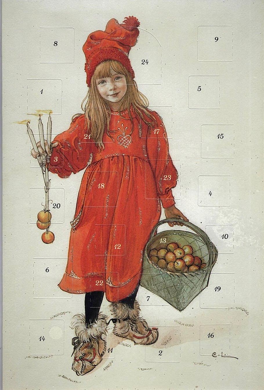 Carl Larsson Advent Calendar Card