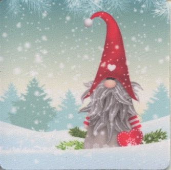 Gnome in the snow Coasters Box of 6