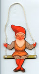 Gnome Tomte on Swing Ornament