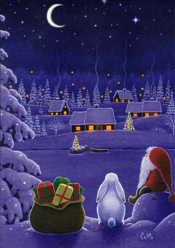 Boxed cards, Eva Melhuish Gnome and Rabbit bring Gifts
