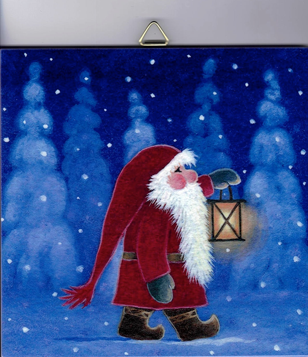 6" Ceramic Tile, Eva Melhuish Tomte with Lantern