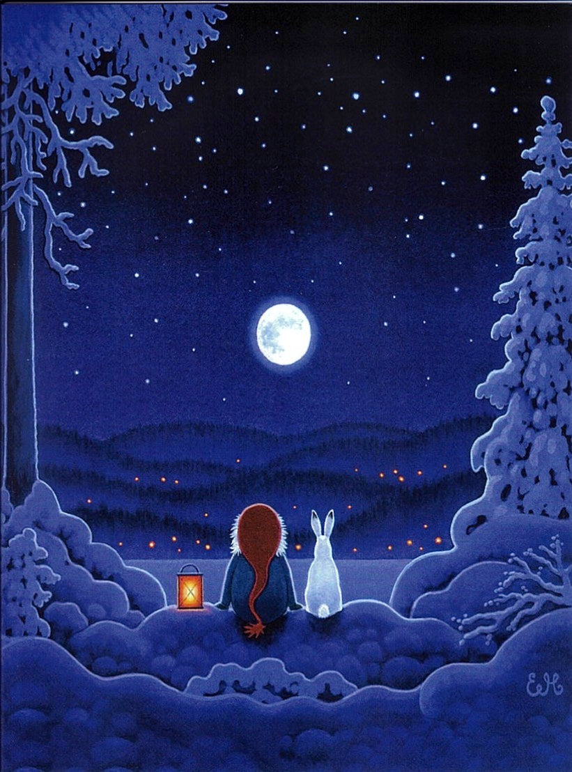 Boxed Note Cards, Eva Melhuish Gnome and Rabbit in the Moonlight