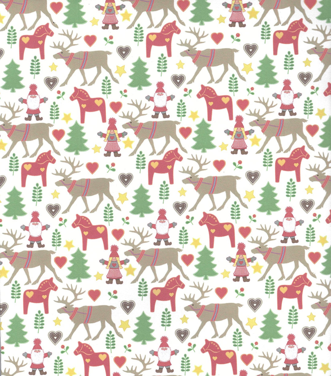Eva Melhuish Dala horses, Tomtar & Reindeer Gift wrap or craft paper