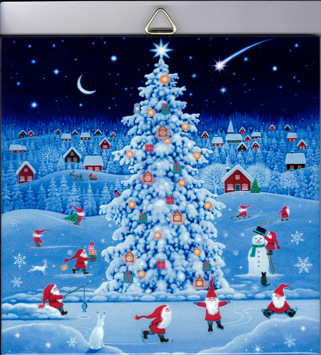 6" ceramic tile, Eva Melhuish Tomtar by Tree in the Village
