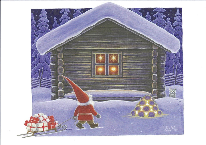 Boxed cards, Eva Melhuish Gnome Tomte delivering Gifts