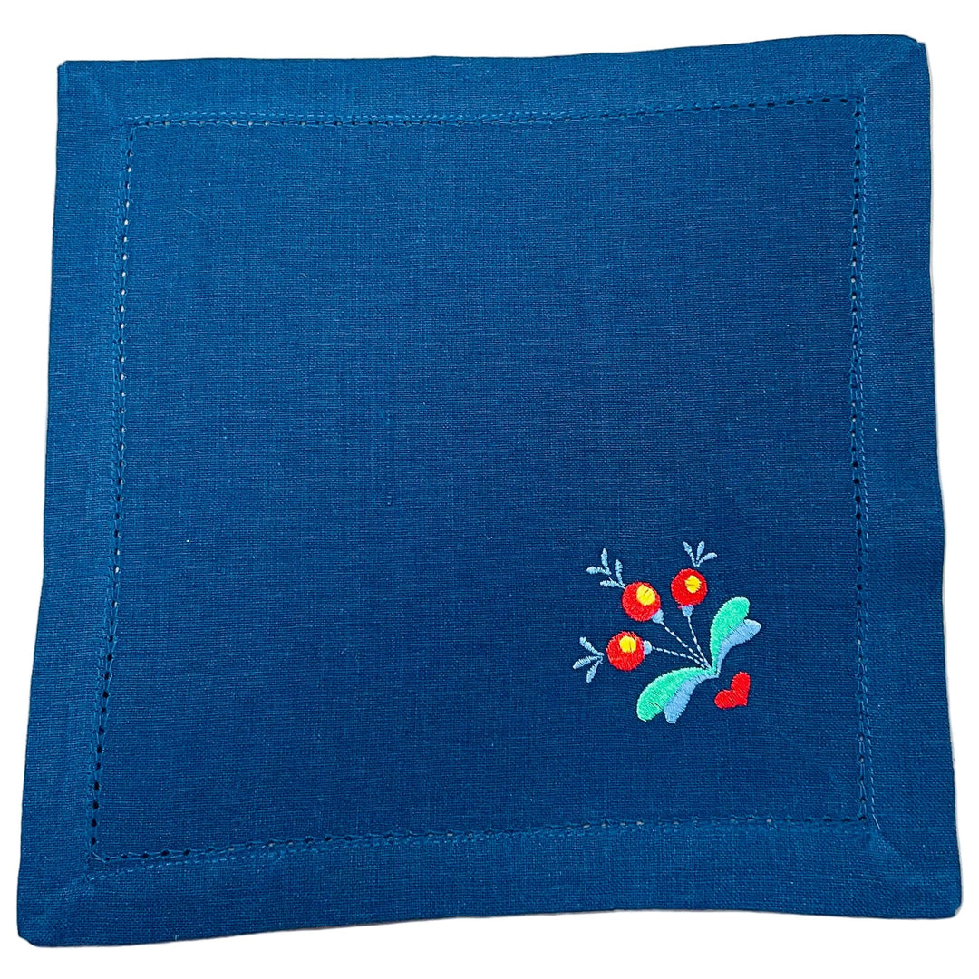 Small Square Doily Embroidered Flowers