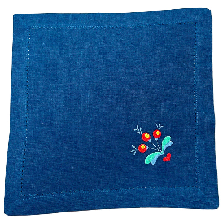 Small Square Doily Embroidered Flowers