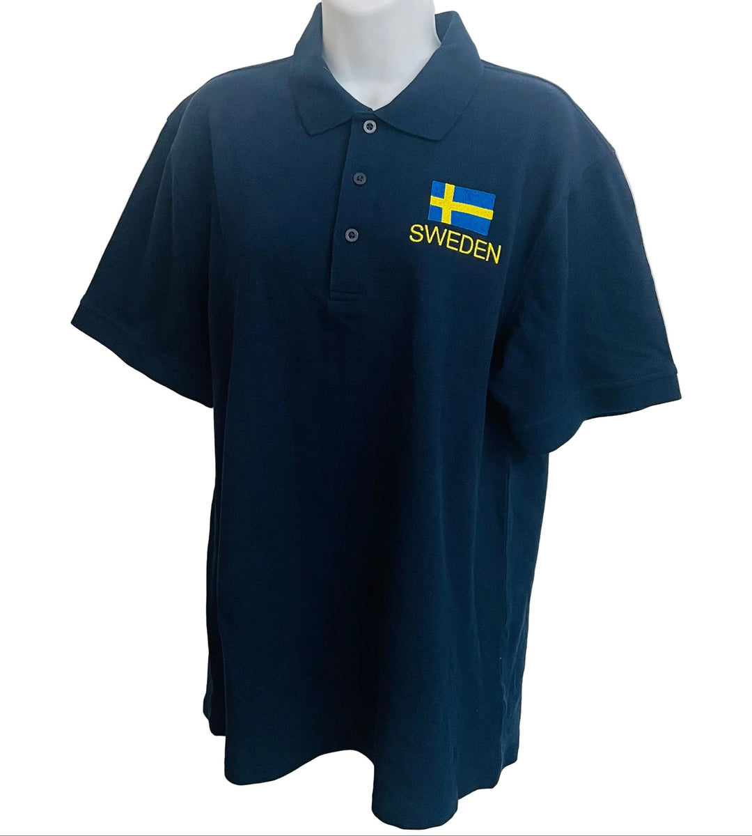 Ladies Polo - Sweden & Flag on Navy blue