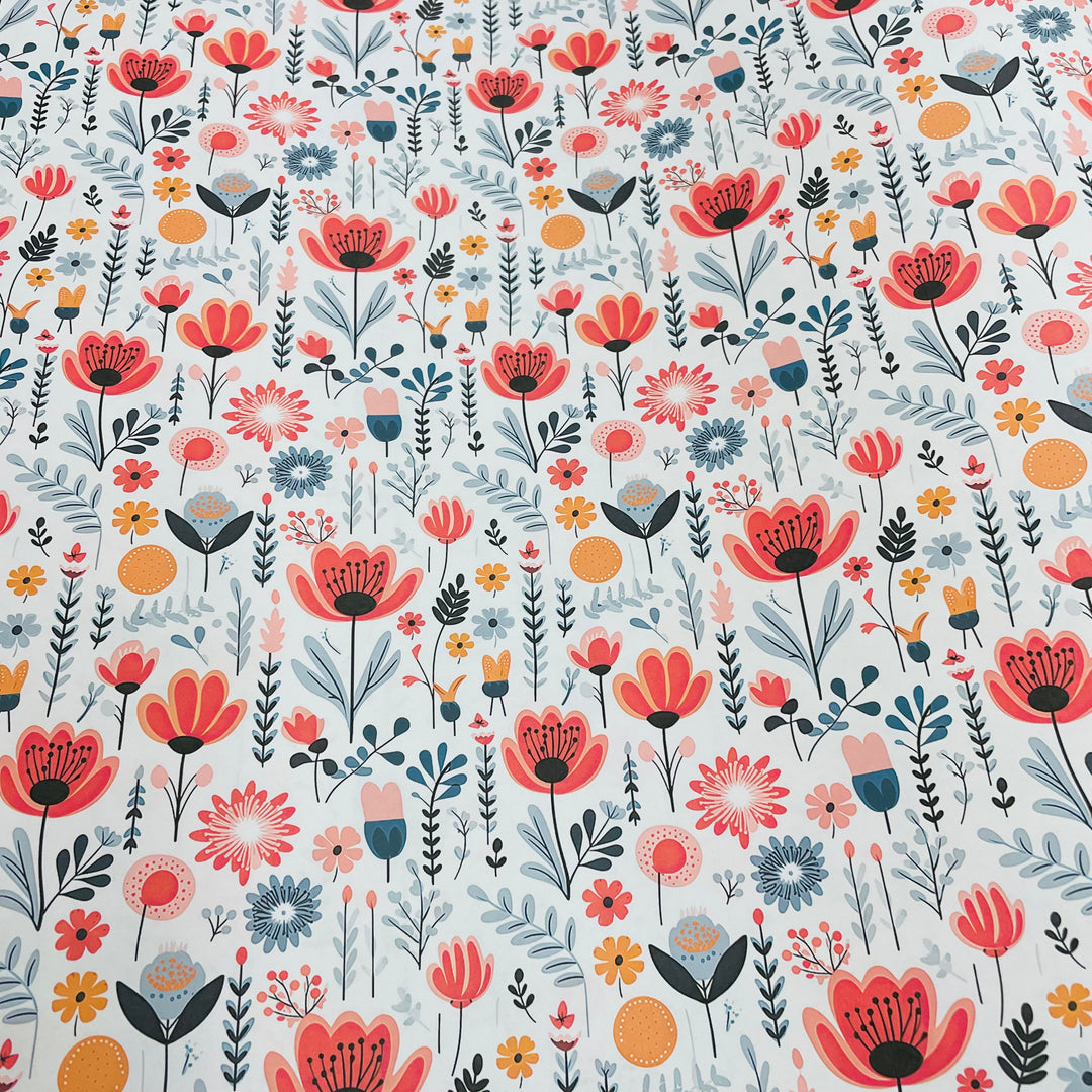 Pretty Pink flowers Gift Wrap or Craft Paper