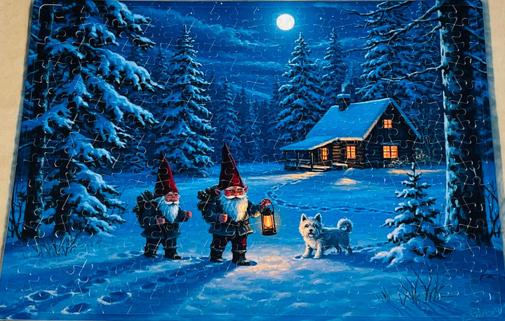 Puzzle - Two Gnomes with Westie