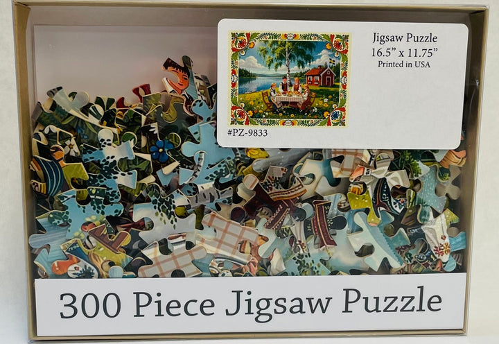 Puzzle - Swedish family at the lake
