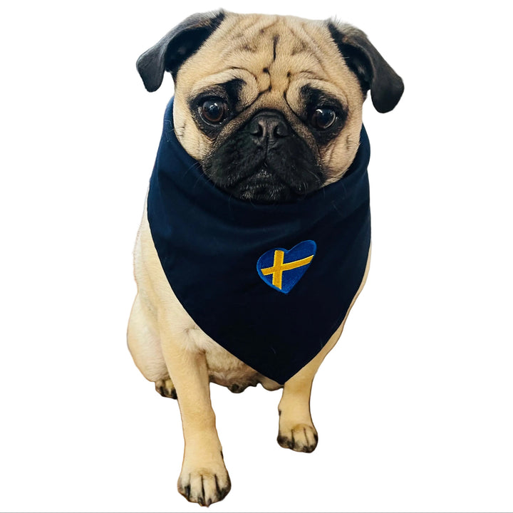 Cotton Bandana with Embroidered Sweden Heart