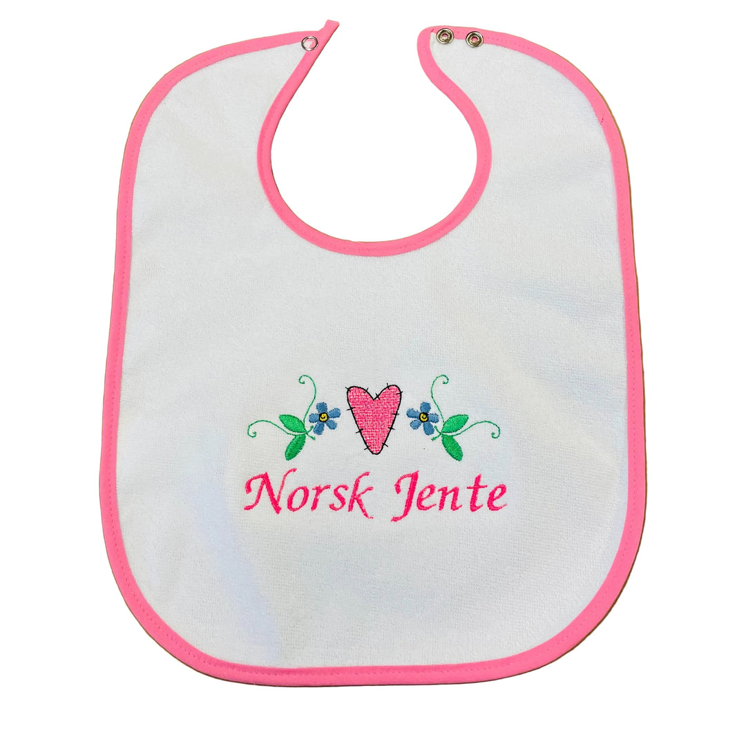 Baby Bib, Norsk Jente on Pink