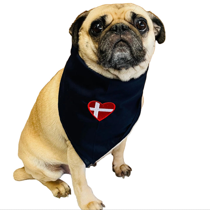 Cotton Bandana with Embroidered Denmark Heart