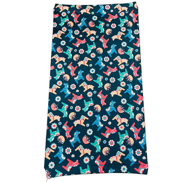 Dala horse & flowers buff/gaiter