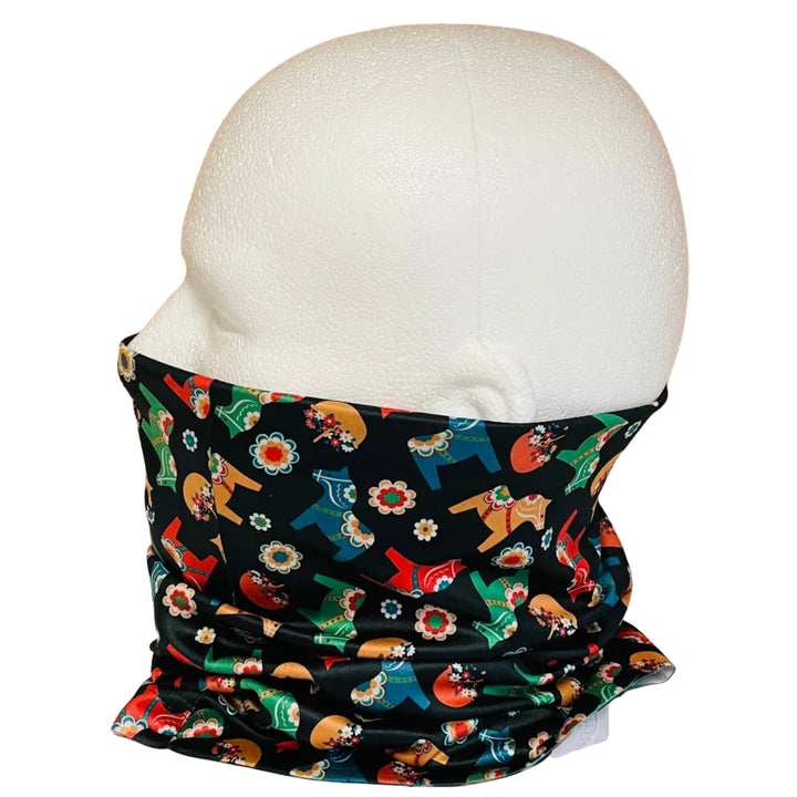 Dala horse & flowers buff/gaiter