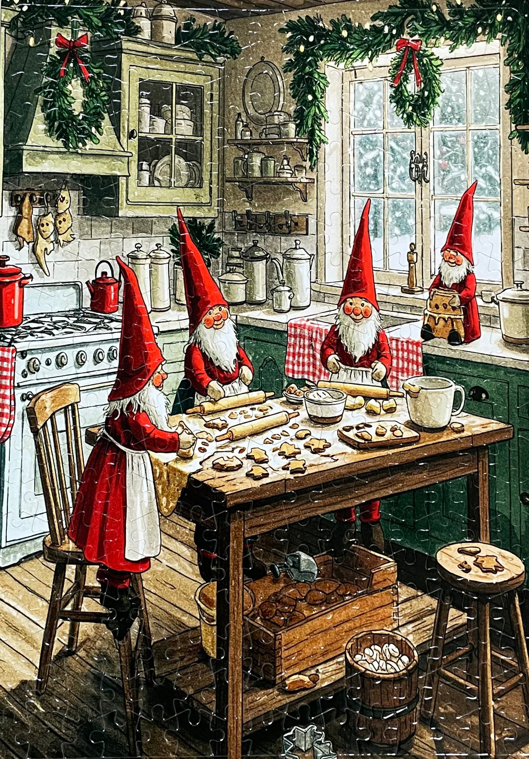 Puzzle - Gnomes baking cookies