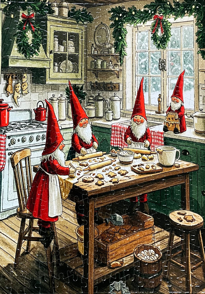 Puzzle - Gnomes baking cookies